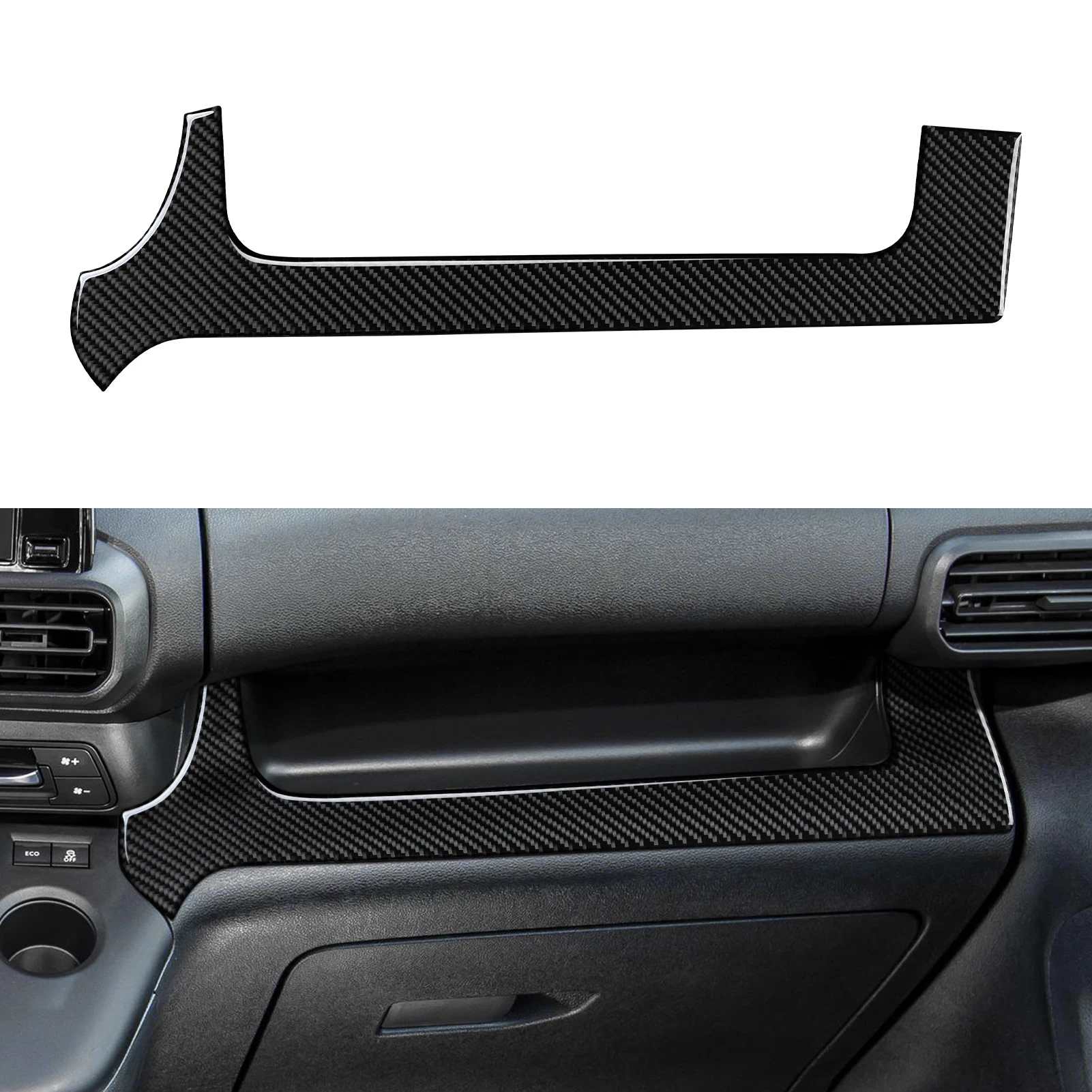 

Carbon Fiber Interior Sticker. Car Dashboard Decorative Strips. For Opel Combo E / Vauxhall Combo For Toyota ProAce City Trim.