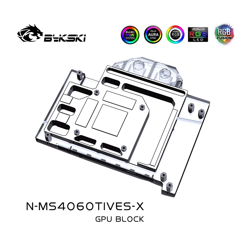 Imagem -02 - Bykski-placa de Vídeo de Refrigeração a Água Radiador de Cobertura Completa Uso de Bloco de Gpu para Msi Geforce Rtx 4060ti Ventus 2x 16gb 12g N-ms4060tives-x