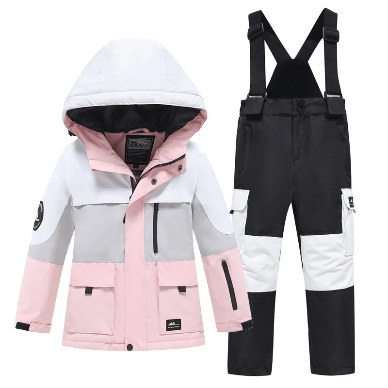 Combinaison de ski de fond pour enfants, imperméable, chaude, hors route, neige,-30 ℃, 110-160cm, 5, 6, 7, 8, 9, 10, 11, 12, 13, 14, 15 ans, garçons, filles