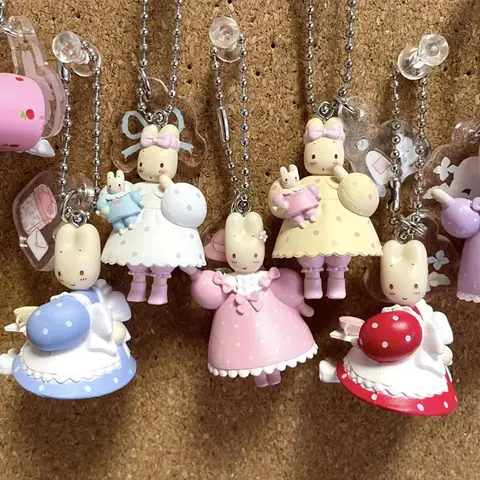 Kawaii Sanrio Marroncream 만화 소녀의 심장 가방 키 체인 펜던트 장난감 귀여운 인형 액세서리 친구 생일 선물 주변 장치
