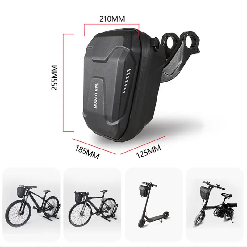 WILD MAN Waterproof Multifunctional Bicycle Handlebar Bag Front Bike Bag EVA Hard Shell Cycling Head Bag Bicycle Assessoires