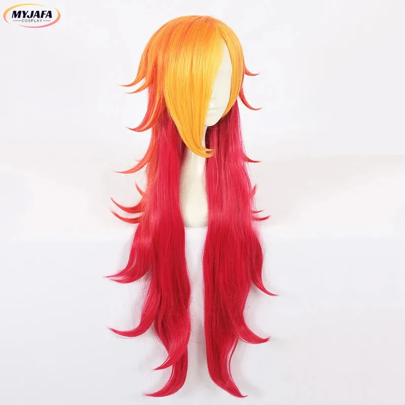

Miss Fortune Cosplay Wig Game LOL Star Guardian Miss Fortune Long Red Yellow Heat Resistant Synthetic Hair Anime Wigs + Wig Cap