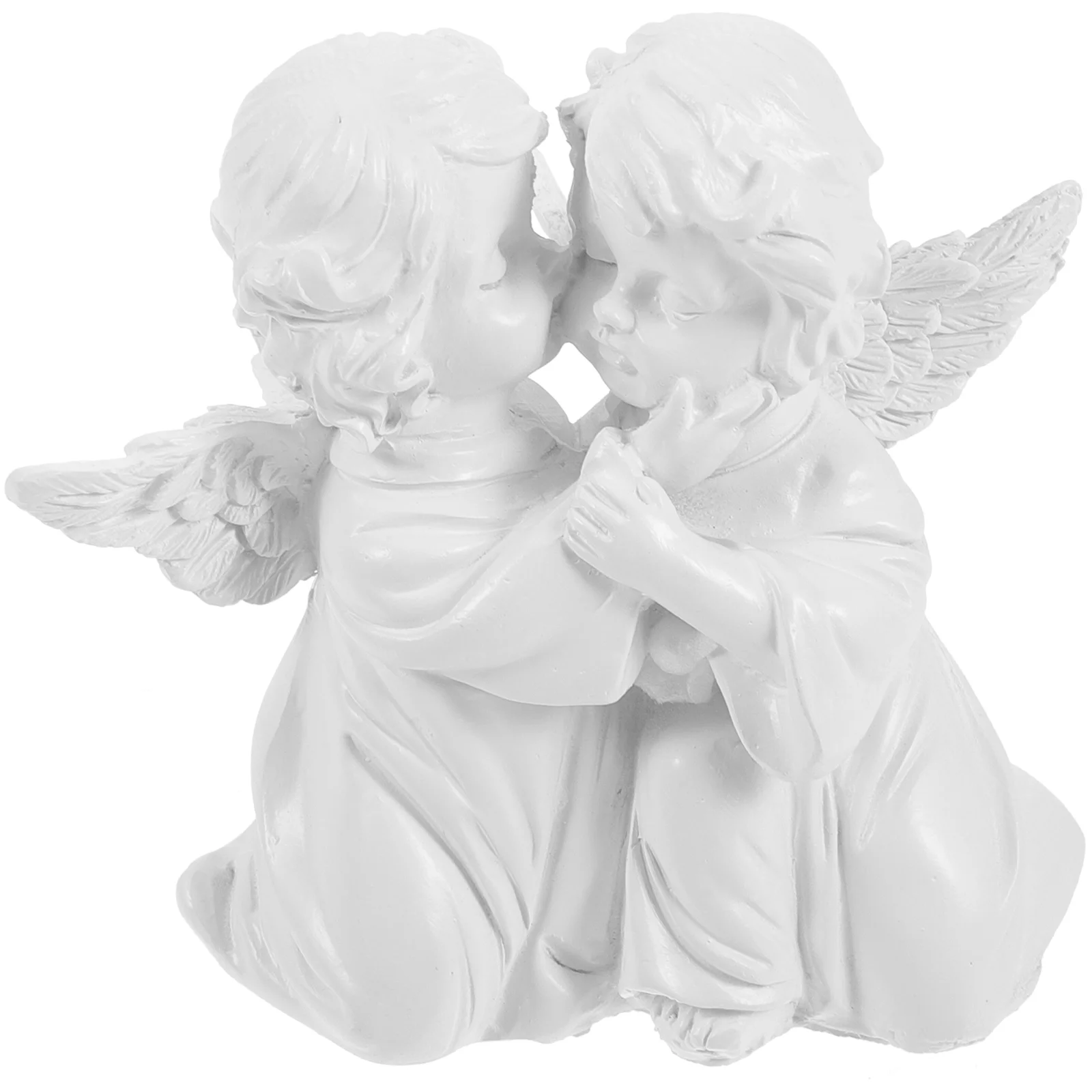 Couple Angel Ornaments Resin Sculpture Delicate Angels Statue Memorial Vintage Figurine Decoration Figure Baby Boy