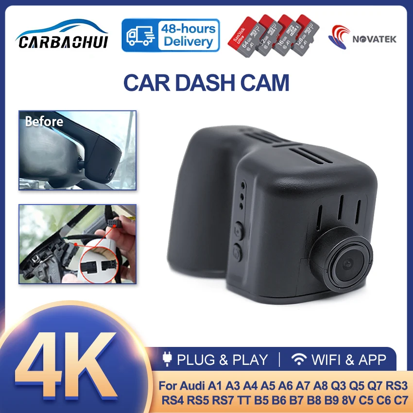 

4K HD Car DVR Plug and Play Dash Cam Camera For Audi A1 A3 A4 A5 A6 A7 A8 Q3 Q5 Q7 RS3 RS4 RS5 RS7 TT B5 B6 B7 B8 B9 8V C5 C6 C7