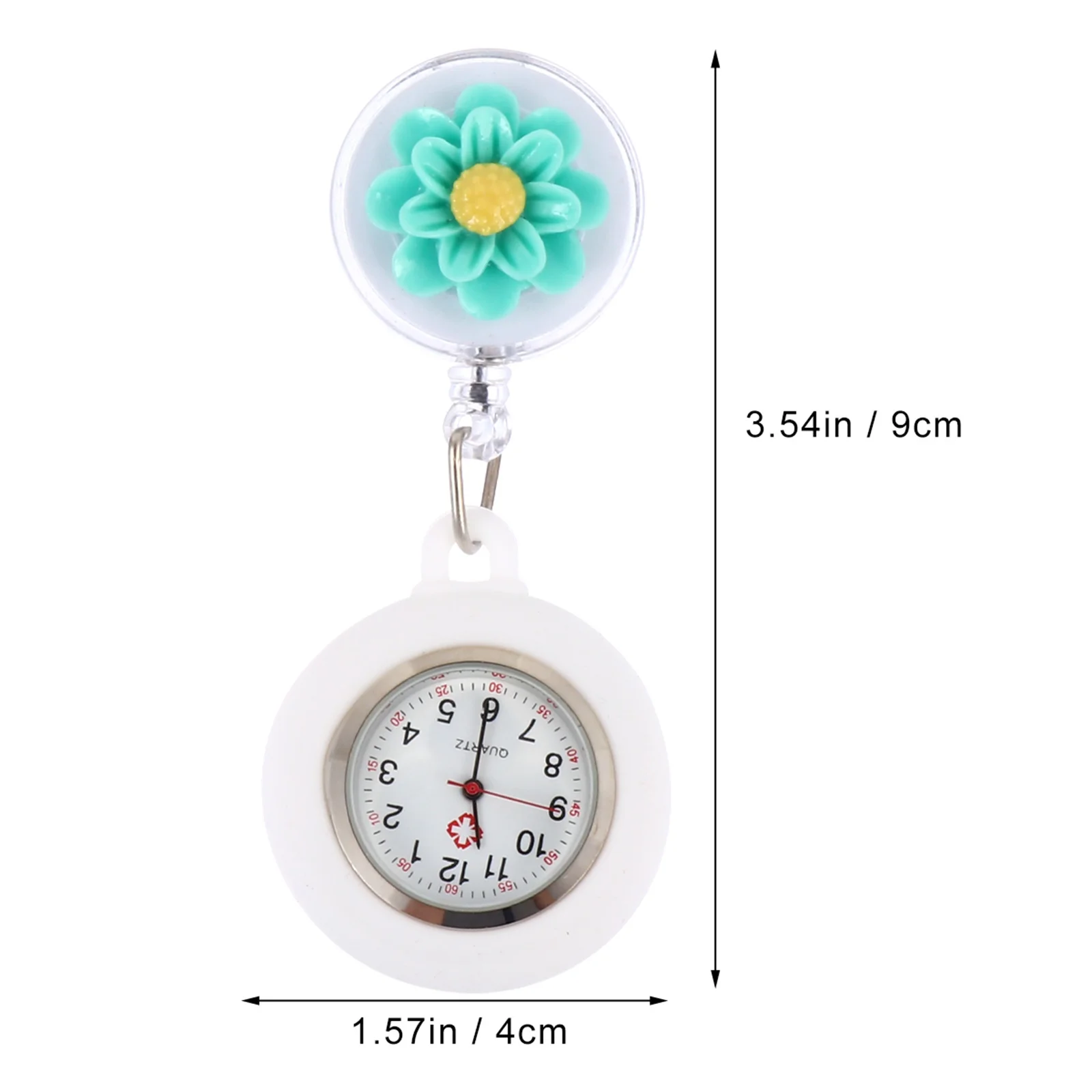 3-delige verpleegstershorloges siliconen intrekbare cartoon bloemclip lichtgewicht quartz horloge praktisch cadeau voor werk