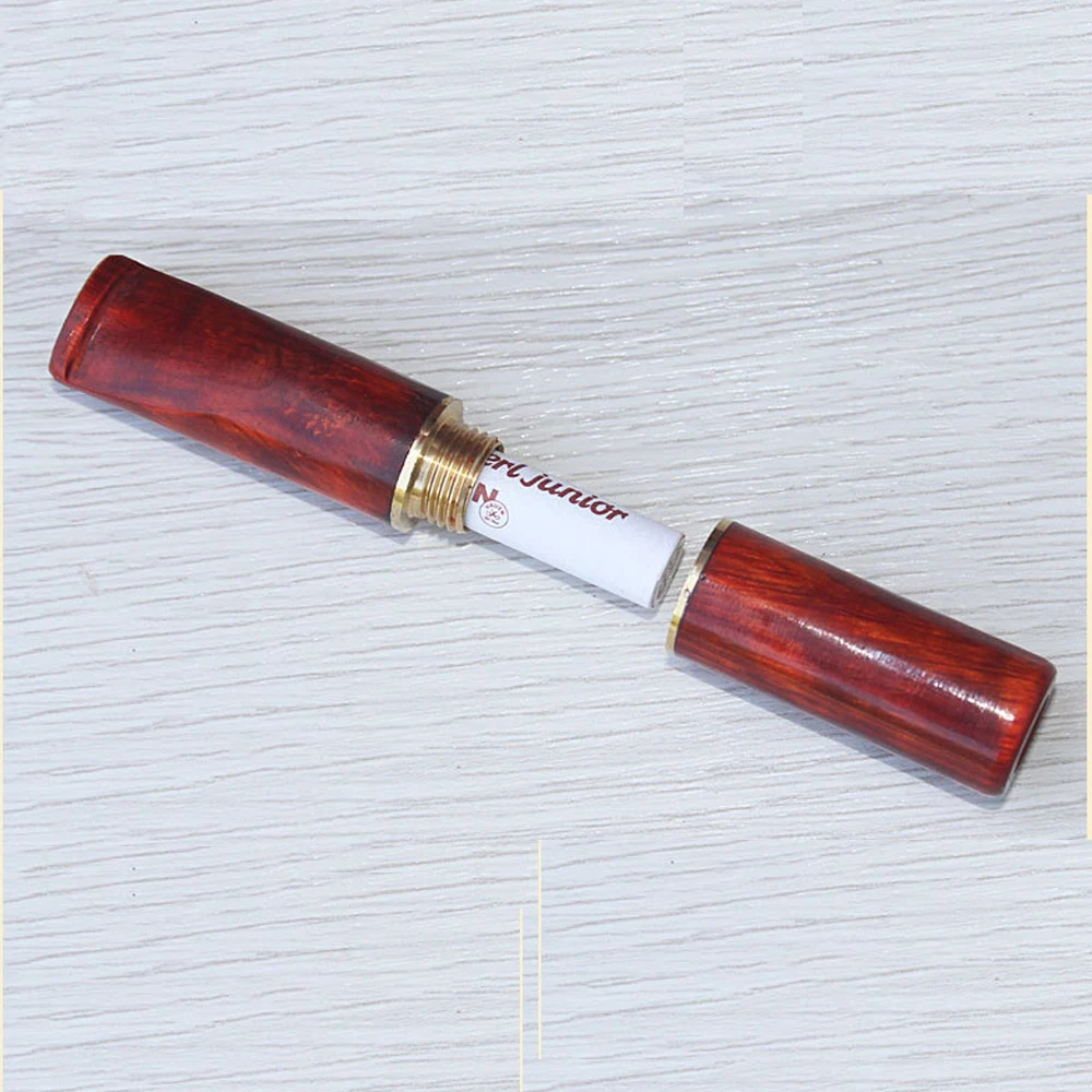 Natural Red Wood ReusableCigarette Holder Tar Filter Mouthpiece 9mm Carbon Gravel Filter For 8mm/5mm King Size&Slim Cigarette