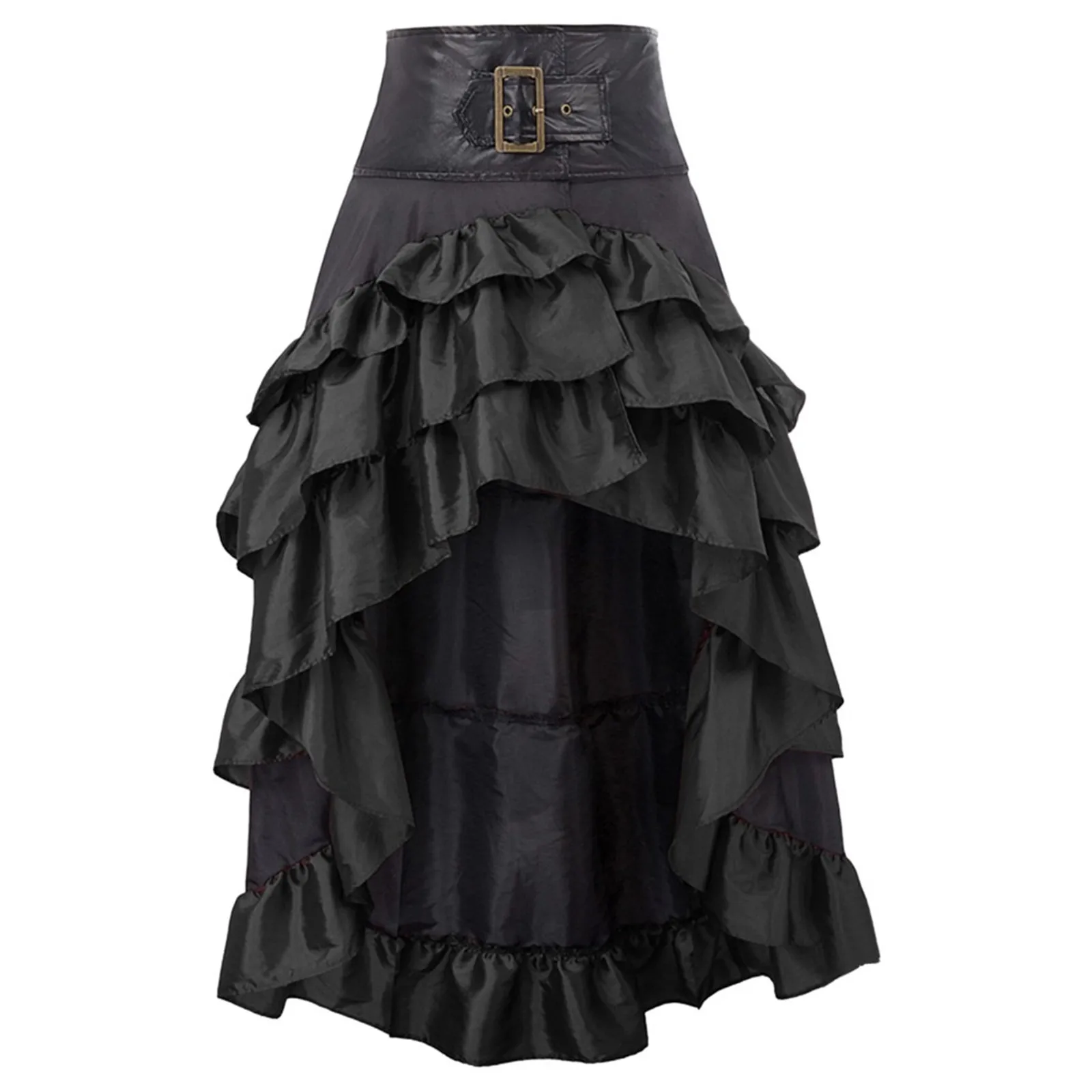 

Cosplay Vintage Steampunk Dress Victorian Medieval Ruffled Satin & Lace Trim Gothic Skirts Women Corset Skirt Pirate Costumes