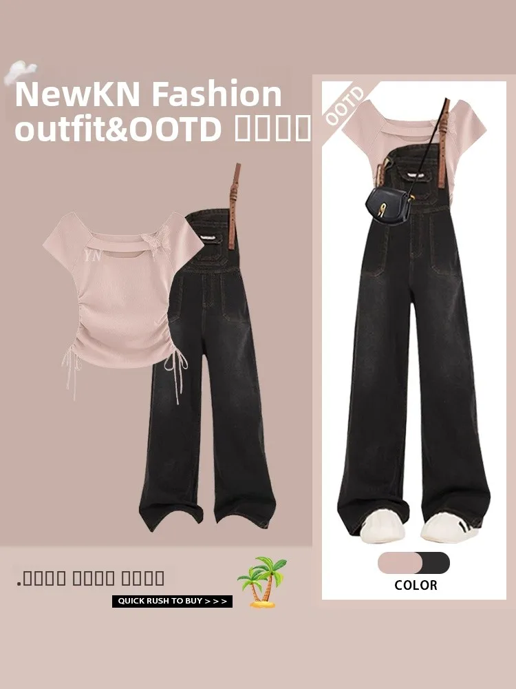 

Стильный комплект из двух предметов: укороченный топ на одно плечо с завязками и облегающие шорты-комбинезон из полиэстера с коротким рукавом