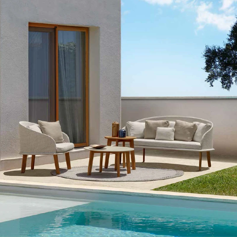 

WESOME Modern Teak Wood Set for Outdoor Garden Villa Courtyard Leisure Hotel Terrace Living Room Patio Use-Factory Direct