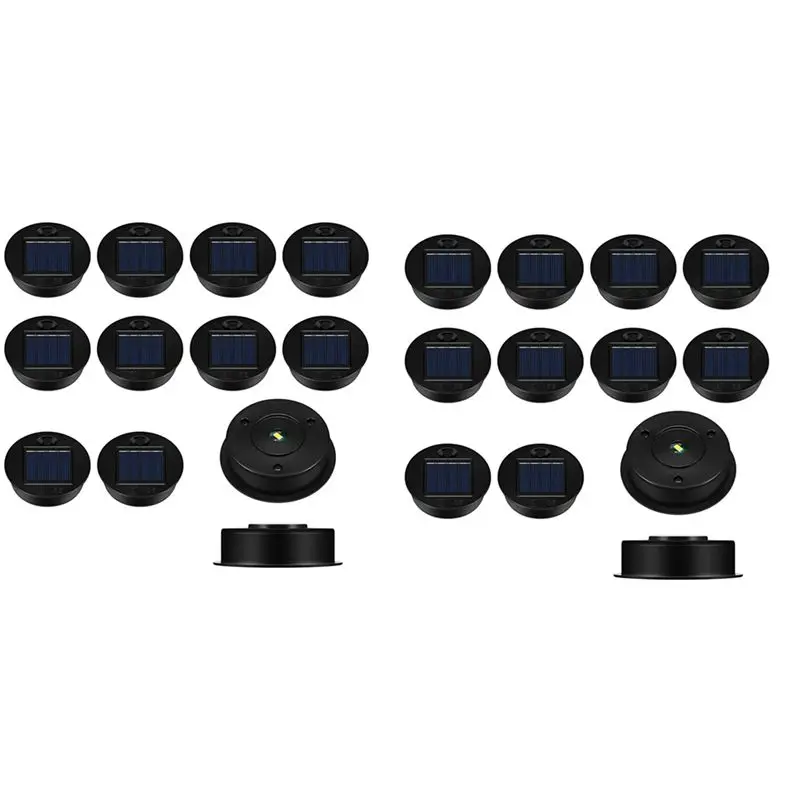 AFOURT-24 Pack Replacement Solar Light Parts Solar Light Replacement Tops Waterproof LED Solar Panel Lantern Lid Light Outdoor