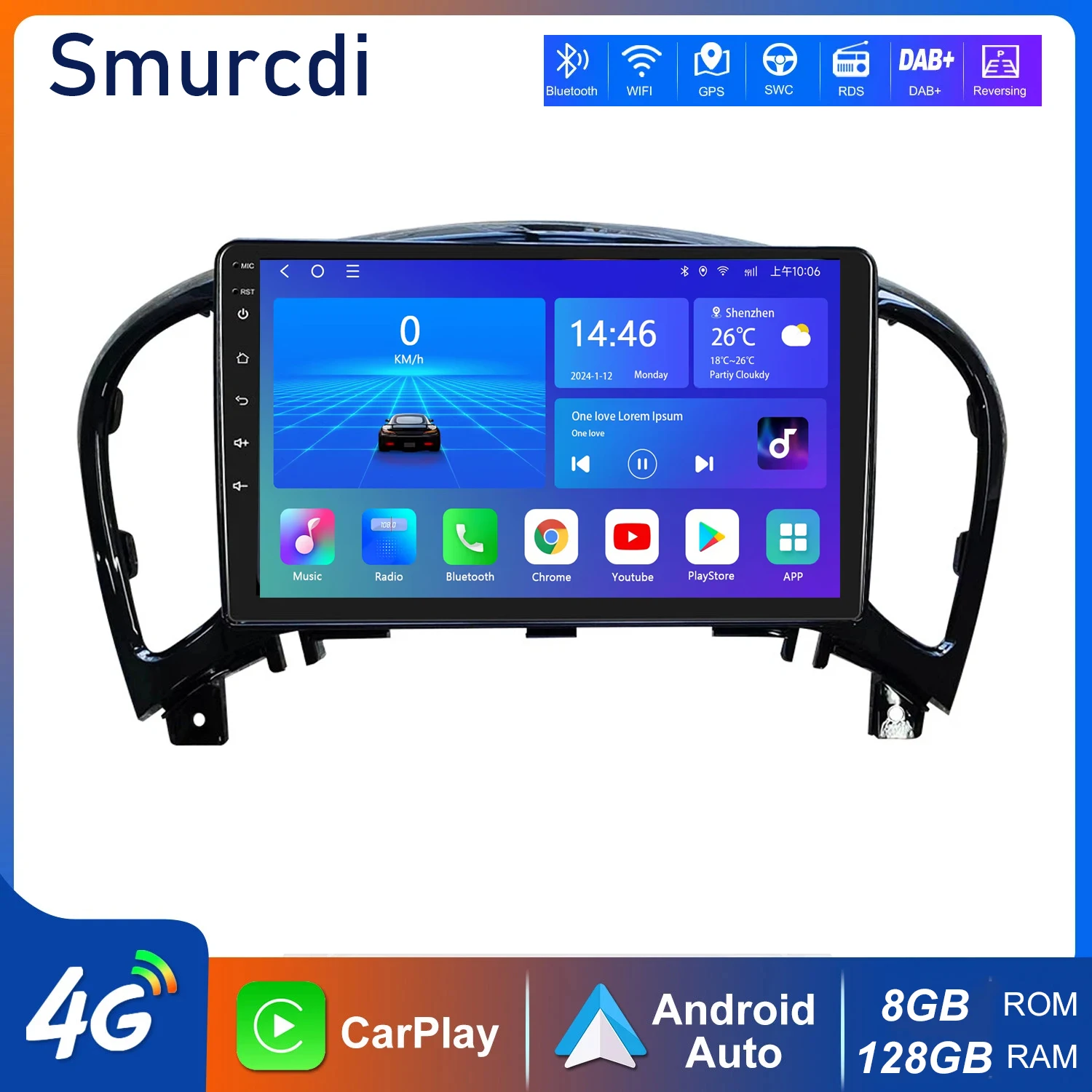 

Android 14 video Player Carplay Auto For Nissan Juke YF15 2010 -2013 2014 Multimedia Car Radio WIFi+4G DSP 2 DIN Touch Screen