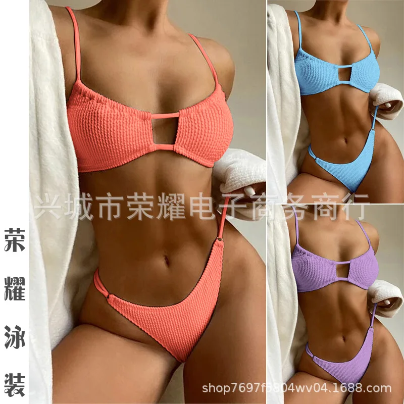

Sexy Bikini Swimsuit Women's Split Design Folded Face Multi-color New Arrival Swimwear Elegant Fashionable Beachwear