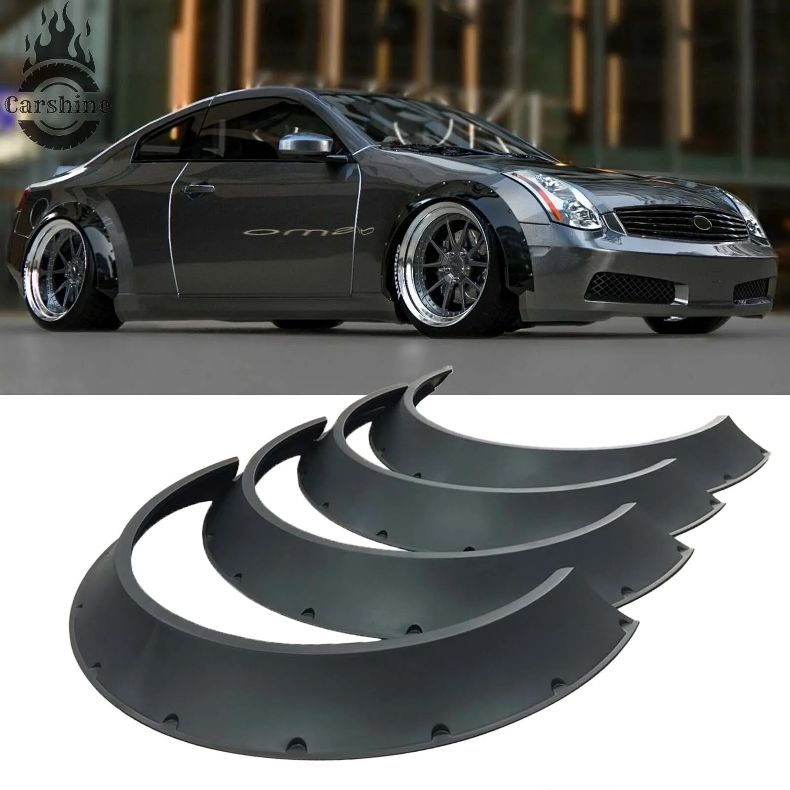 

4x CONCAVE Fender Flares 4" Widebody Bolt-On Wheel Arches For Infiniti G35 G37