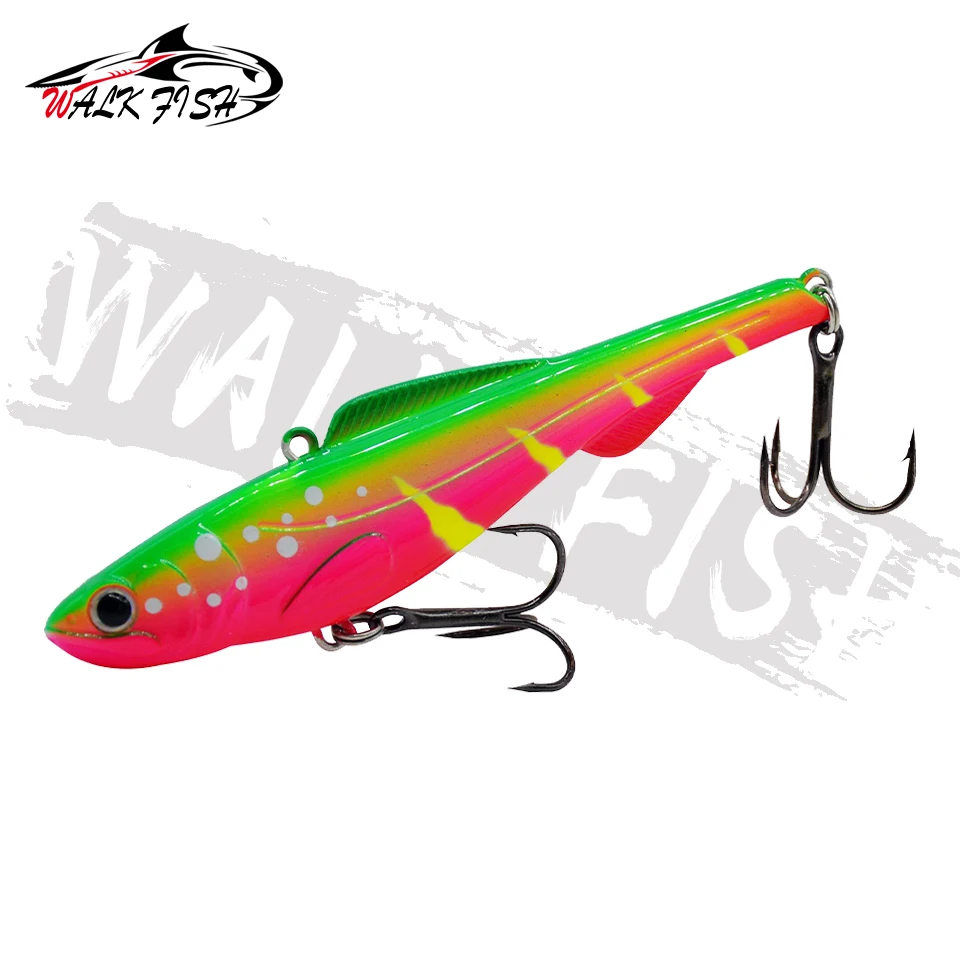 Caminhada peixe novo 1 pçs 9cm/26g afundando inverno gelo vib isca de pesca isca artificial rattlin vibração isca dura crankbait gancho agudo