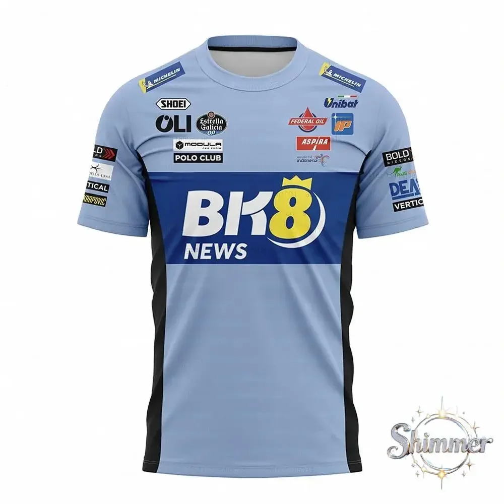 2025-26 BK8 Carrera de motocicletas Alex Márquez # 73 Fan Team uniforme camiseta transpirable cuello redondo pantalón corto casual manga para hombre