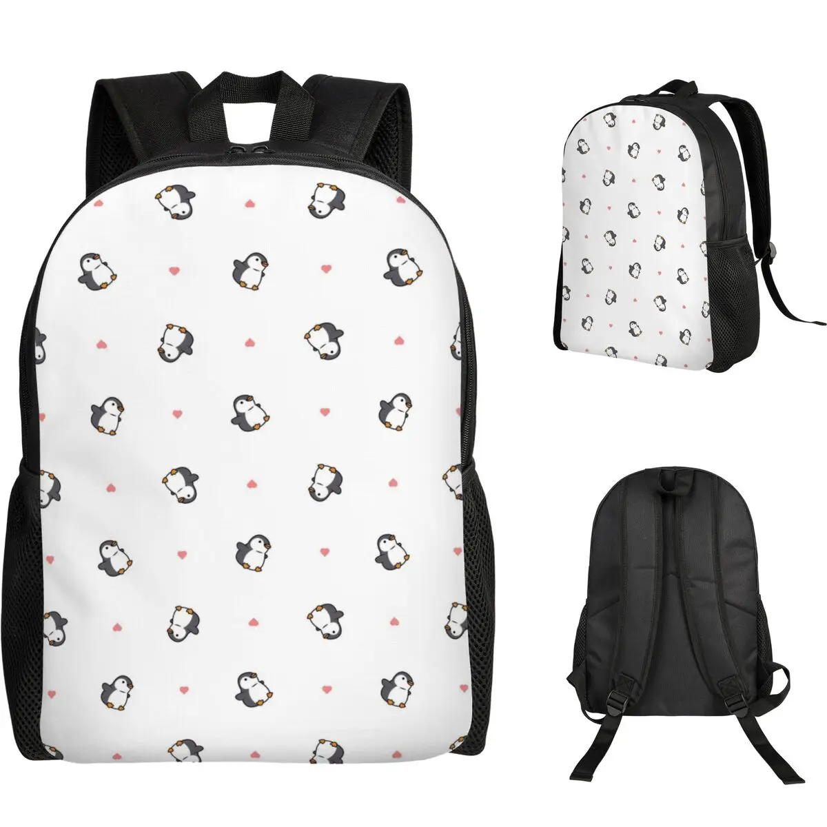 Cute Penguin Student Backpack School Bag Hiking Travel Daypack for Men Women Fashion Bookbag Shoulder Bags