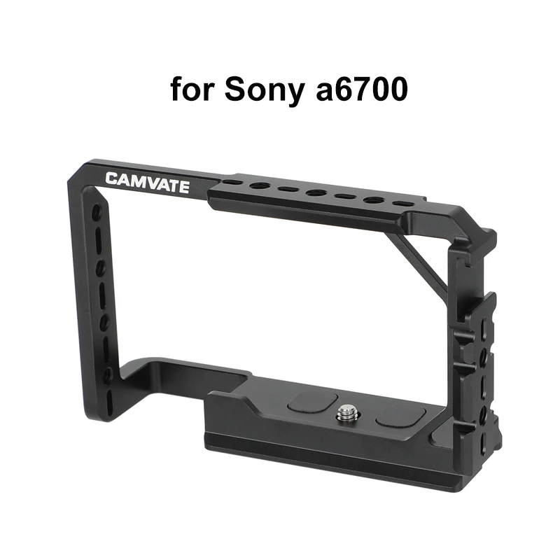 

CAMVATE Aluminum Full Camera Cage for Sony a6700 with Shoe Mount & Arca-Type Base and NATO Rail for Handle LED Light Monitor Mic