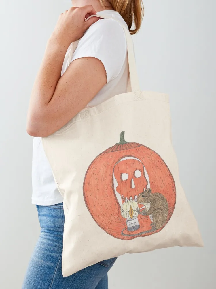 

Mouse in a Pumpkin Tote Bag foldable reusable bag reusable shopping bag Eco Handbags