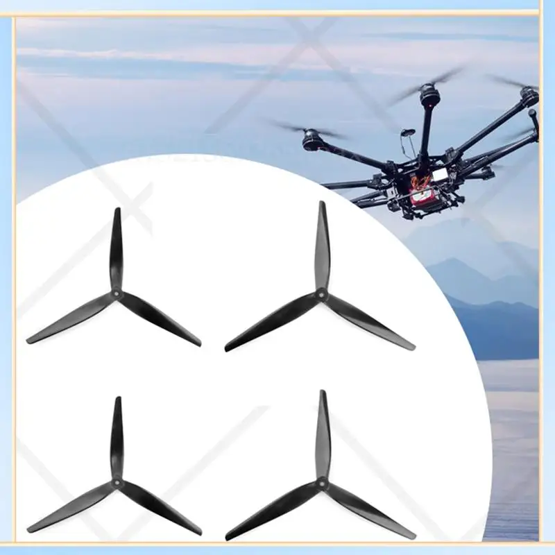 

-SPOR 4PCS 13X9X3 Drone Propeller 3-Blade Black-Carbon Reinforced Nylon For RC FPV 13Inch Multirotor Drones Parts