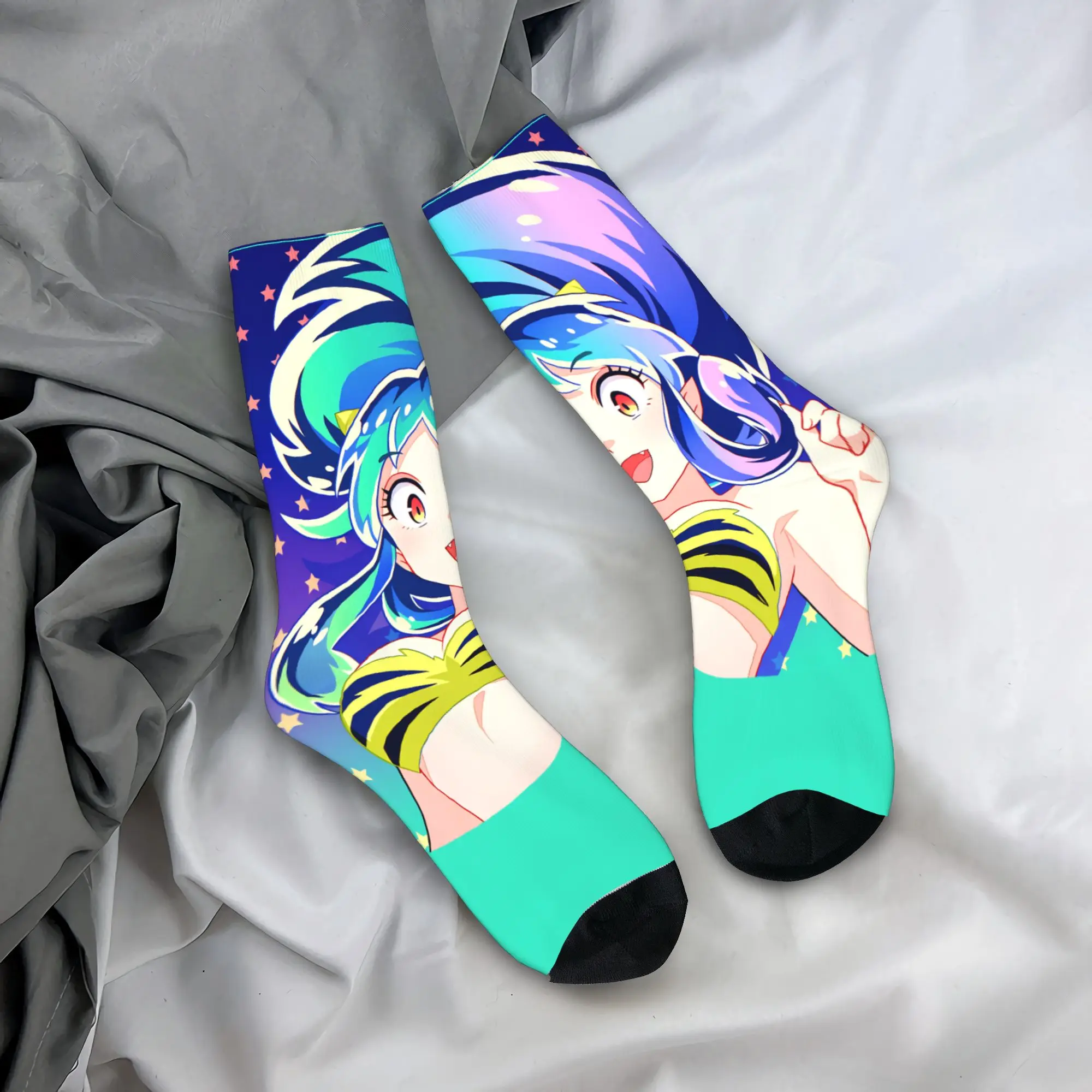 

Urusei Yatsura Moon Socks Trendy Stockings Autumn Anti Skid Couple Socks Soft Printed Running Socks