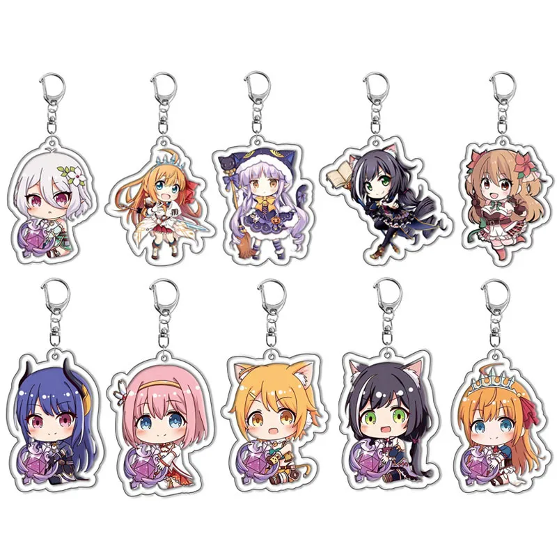 Anime Keychain Princess Connect Re:Dive Cute Neneka Kusano Yui Overload Eustiana von Astraea Pendant Car Key Chain Jewelry