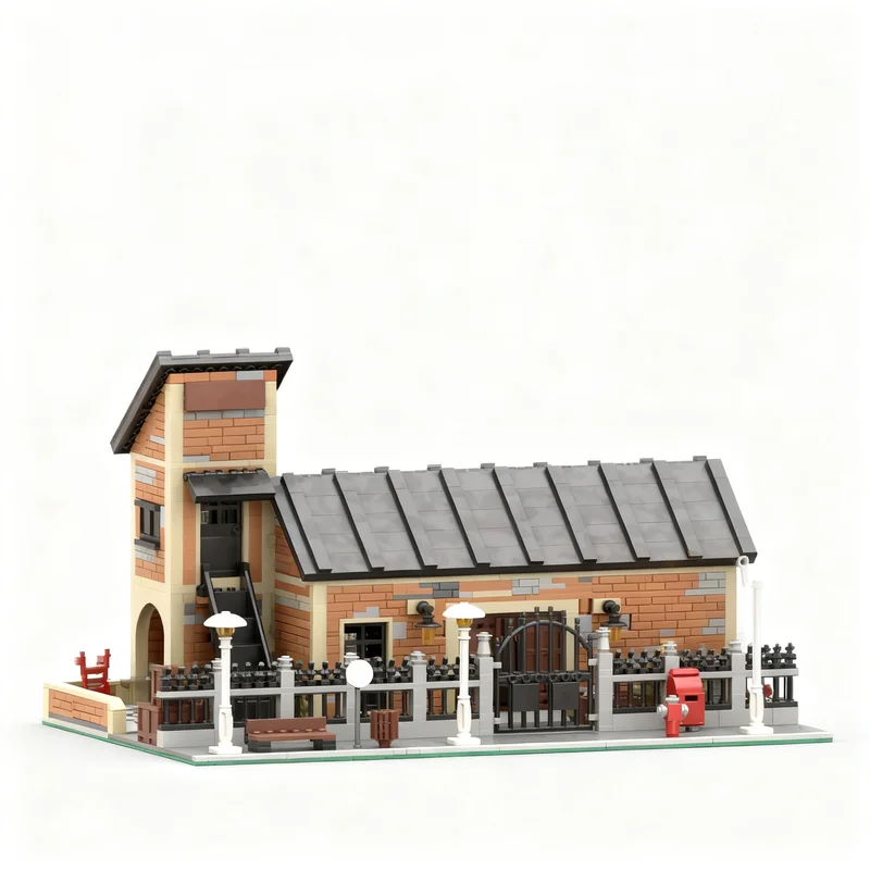 2763pcs MOC Old Canning Fish Factory Modular Buildings Model Building Blocks Christmas Gift Construction Toy Display Collection