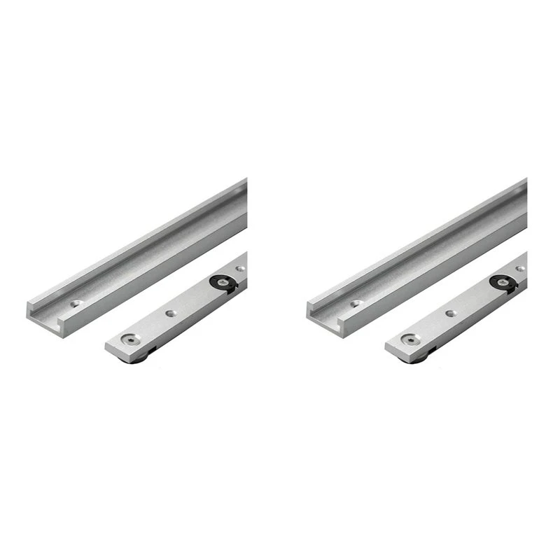 RABIT AS59~ 2Set 300Mm T Slot Miter Bar Slider Kit,Aluminum Alloy T-Shaped Rail Slider With Wheels Non Perforated T-Shaped Bar