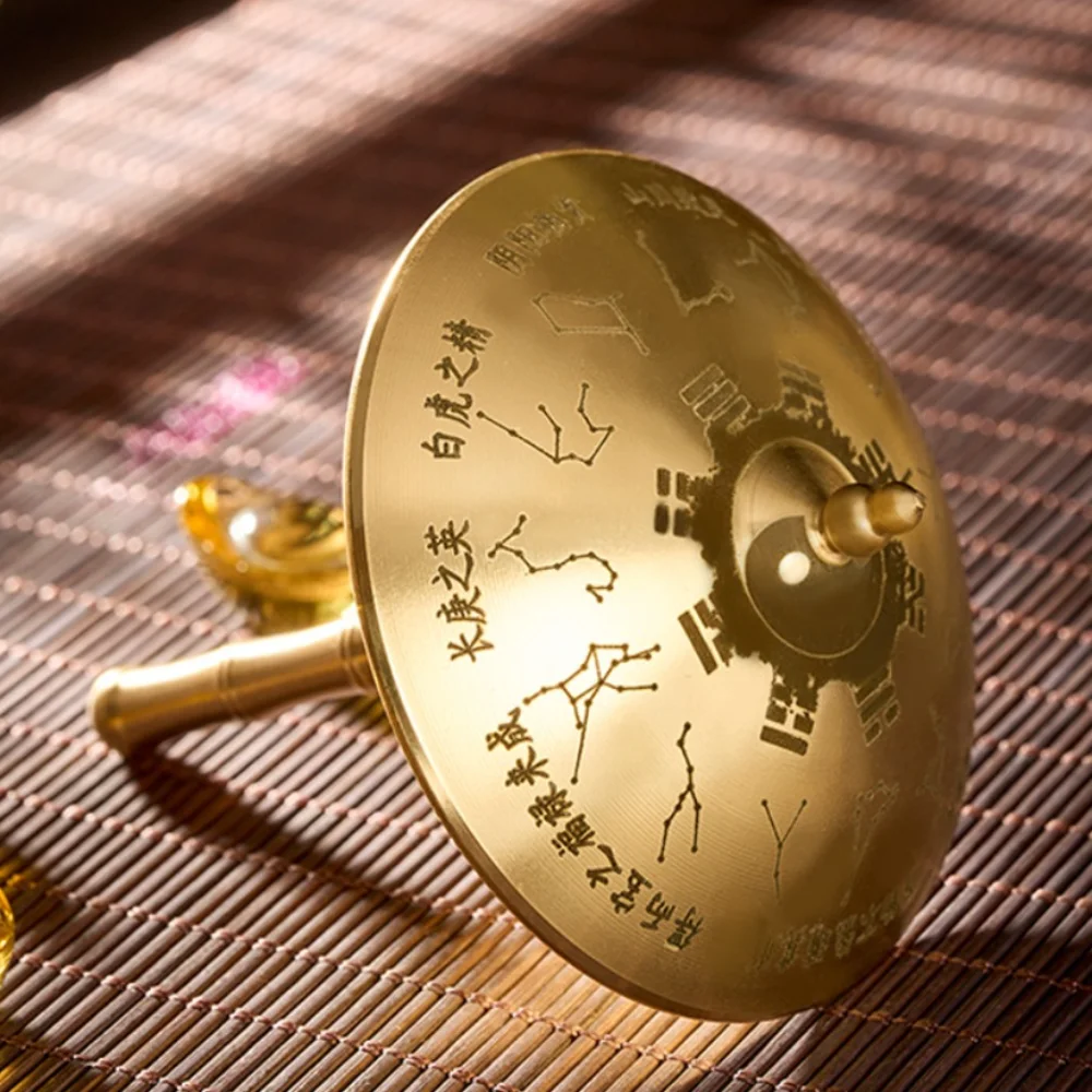 

Vintage Brass Umbrella Statue Traditional Classic Rotating Windmill Umbrella Unique Mini Tai Chi Umbrella Ornament