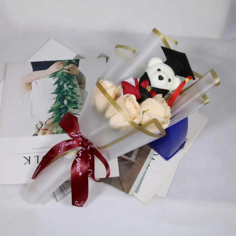 Sunflower Bear Bouquet Bouquet Decoration Rose Cartoon Lovely Bear Graduation Gift Teacher's Day Animal Bouquet