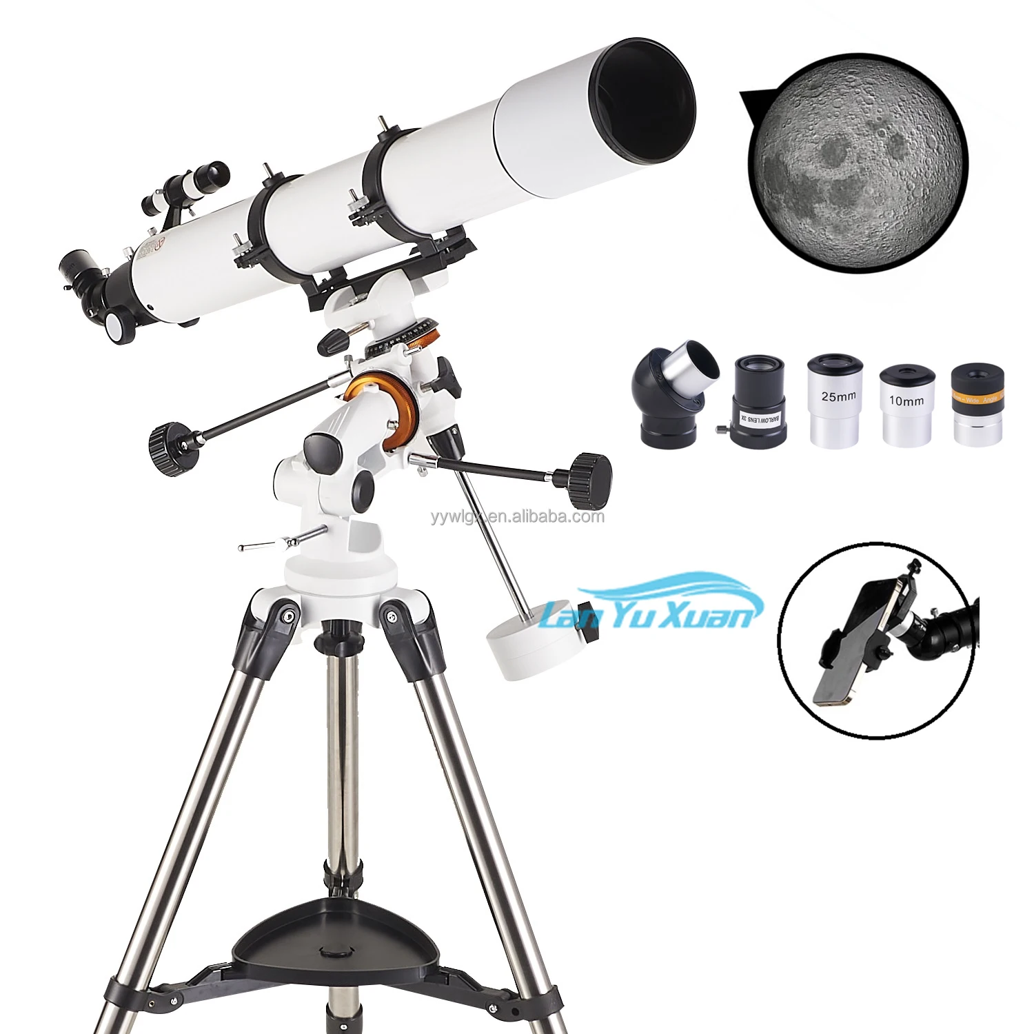 F90080M professional astronomical telescope 80900 high resolution reflector  with equatorial mount  EQ