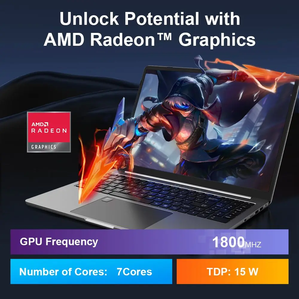 كمبيوتر محمول Ninkear A15 Pro، شاشة 16 بوصة 2560*1600، معدل تحديث 120 هرتز، AMD Ryzen 5 7430U 6 Cores Max 4.3 جيجا هرتز، 16 جيجا بايت رام 1 تيرابايت SSD