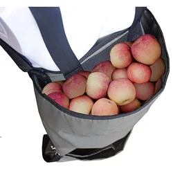 Collapsible Fruit Gathering Bag Comfortable and Adjustable Strap for and Beach Tools Collecting