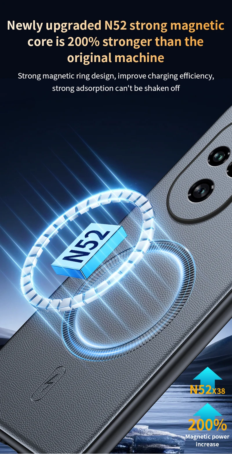 Für Honor 200 Pro Hülle Magnetische Leder-Schutzhülle Für Honor 200 Pro Hochwertige Anti-Fingerabdruck Rutschfeste PC+TPU – Detail 9