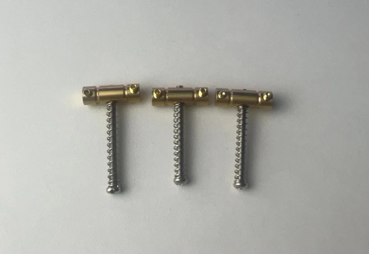 3 Piece Tuning Compensated Guitar Bridge Saddle Brass