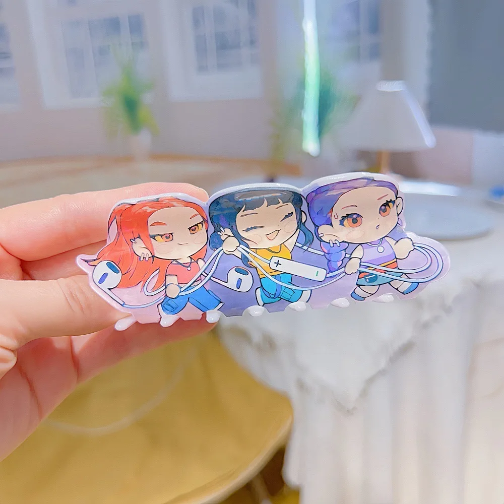 

NEW Korean Girl Group Acrylic Hair Claw Cartoon Anime Characters Claw Clips Trendy Hair Clips for Women Girls Hair Accessories
