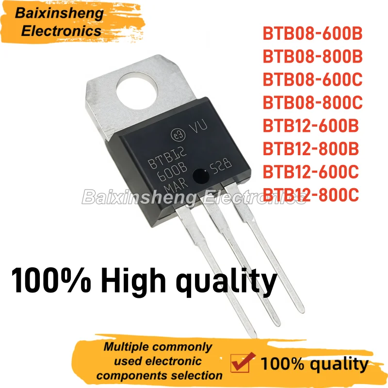 10PCS NEW BTB08-600B BTB08-800B BTB08-600C BTB08-800C BTB12-600B BTB12-800B BTB12-600C BTB12-800C TO-220 Bidirectional Thyristor