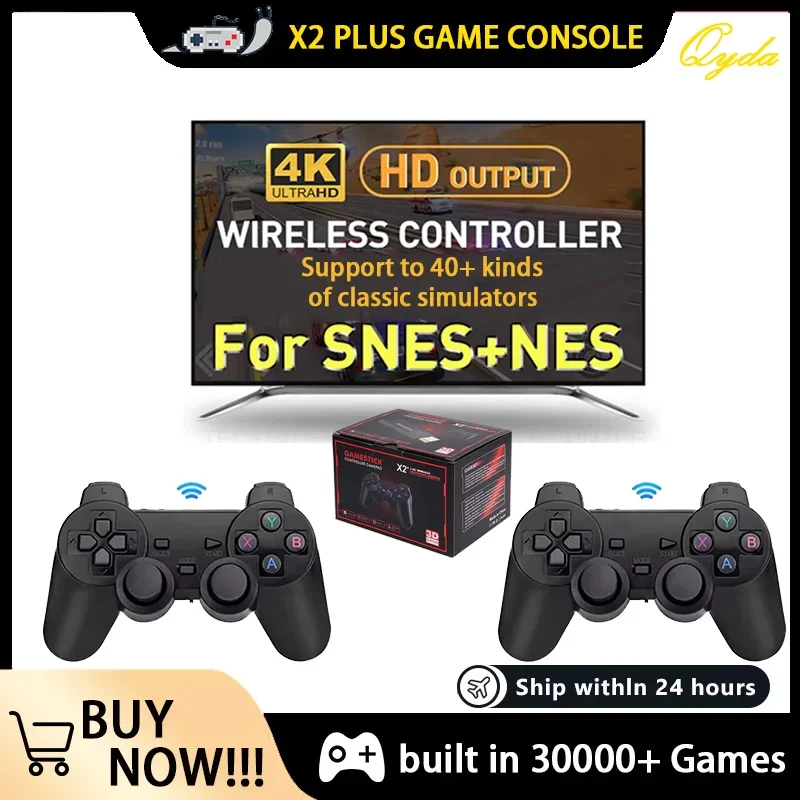 

New Classic Video Game Console. Wireless 4K HD Controller. 30000 Games, 50 Simulators. Compatible with PS1, N64 Retro Gaming