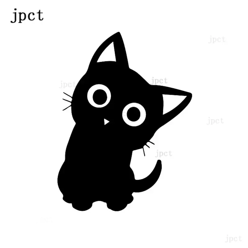 CTCM 11.3x15cm funny vinyl cute cartoon kitten pet cat window decoration black / silver  waterproof cover scratch Car Sticker