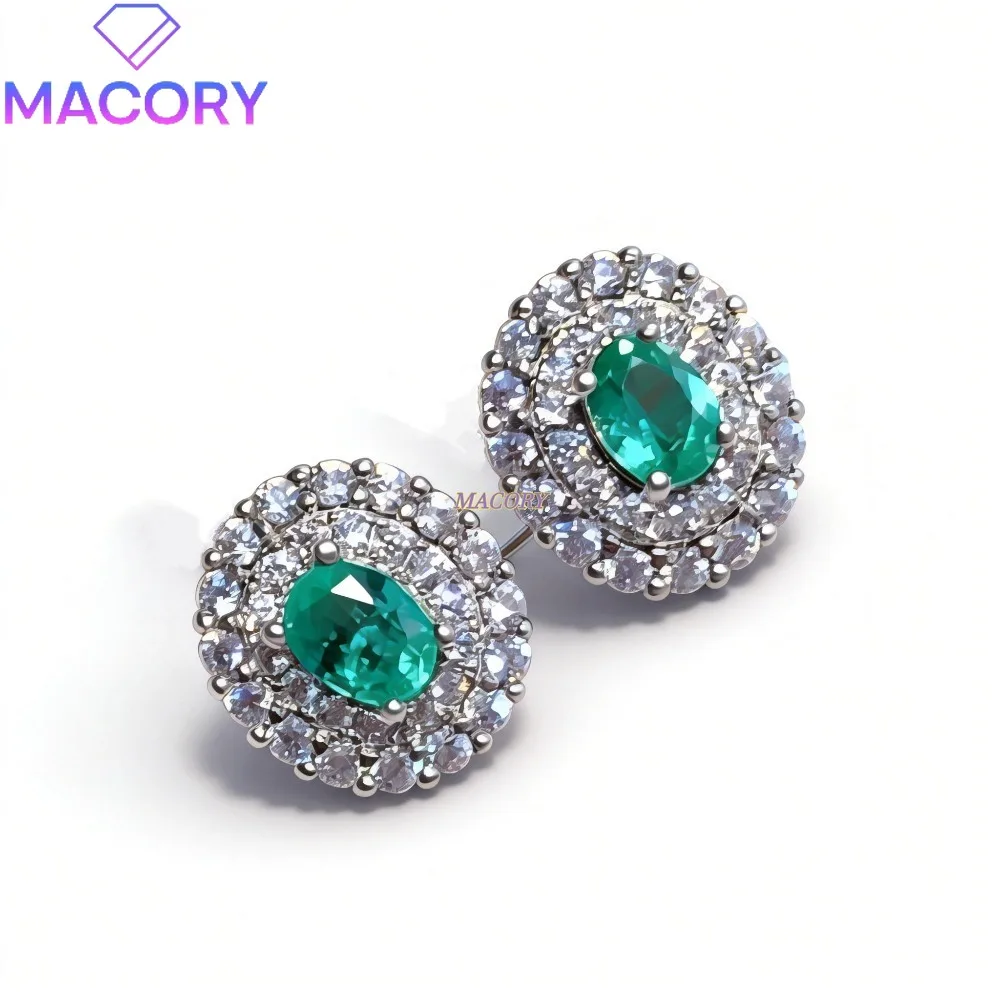 

Новые модные серьги-гвоздики с изумрудами из стерлингового серебра 925 пробы, женские серьги с драгоценными камнями, роскошные украшения, элегантные и очаровательные.