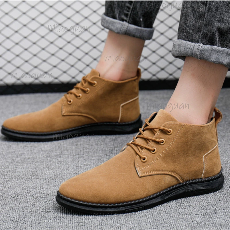 

Men's Boots High Top Casual Shoes Fashion Lace Up Suede Ankle Footwear Outdoor Male's High-quality Business Offoce Dress Shoes