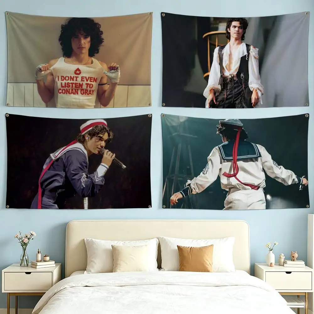 C-Conan G-Gray Wishbone Flags Wall Hanging Tapestry Outdoor Garage Room Decorative flag Background Blanket