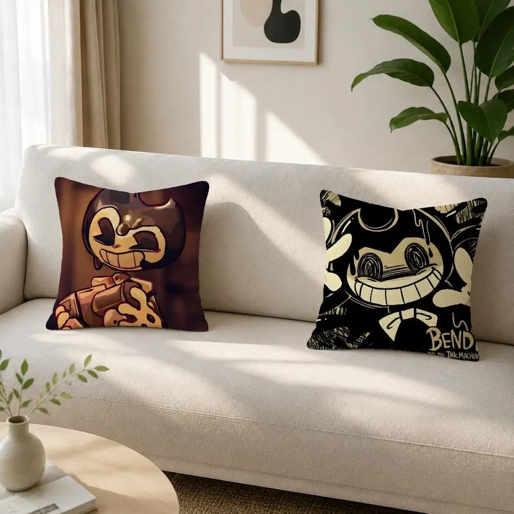Game Bendy and the Ink Machine Cushion Cover Soft Plush Cushion Covers Fluffy Throw Pillow Cases for Sofa Bedroom Home Decor