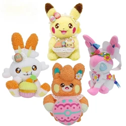 20cm Original Plush Easter Series Pikachu Eevee Scorbunny Sylveon Pawmi Plush Doll Pillow Xmas Birthday Gift for Children