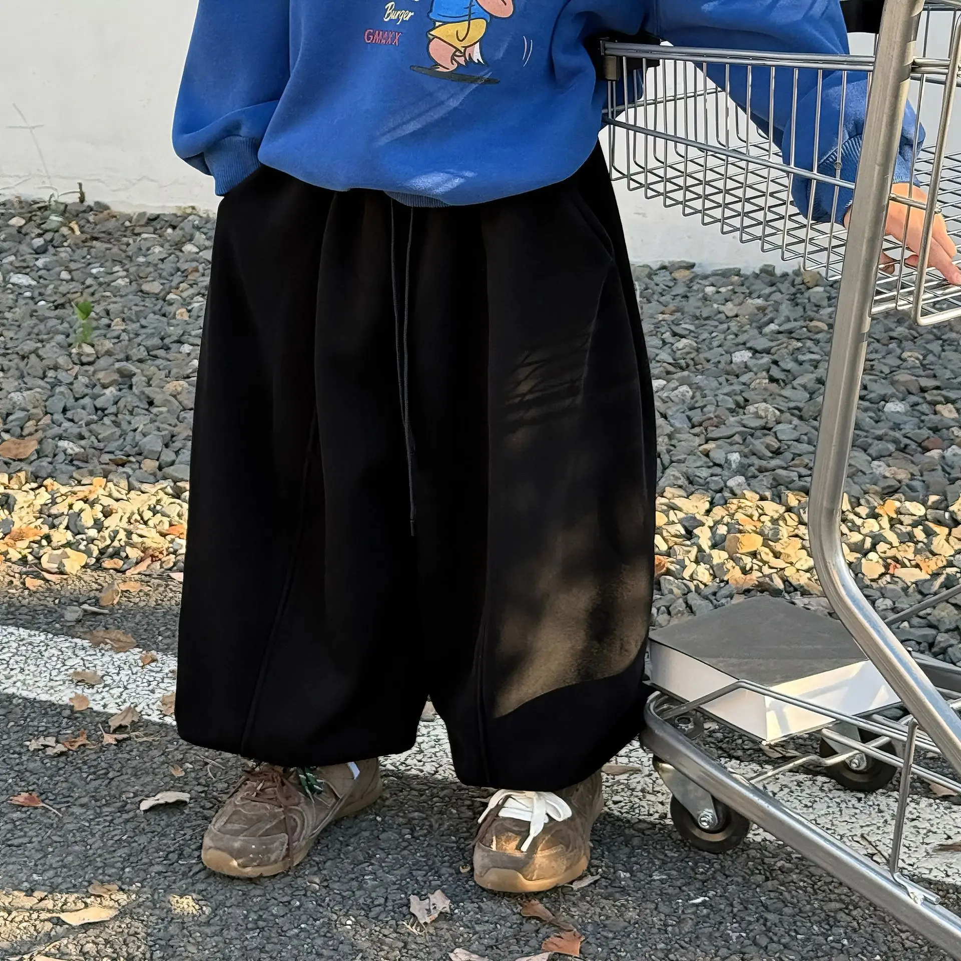 الأطفال ملابس الاطفال بلون سراويل تقليدية 2025 شتاء جديد الكورية نمط موضة الصوف الفتيان السراويل العصرية الدافئة