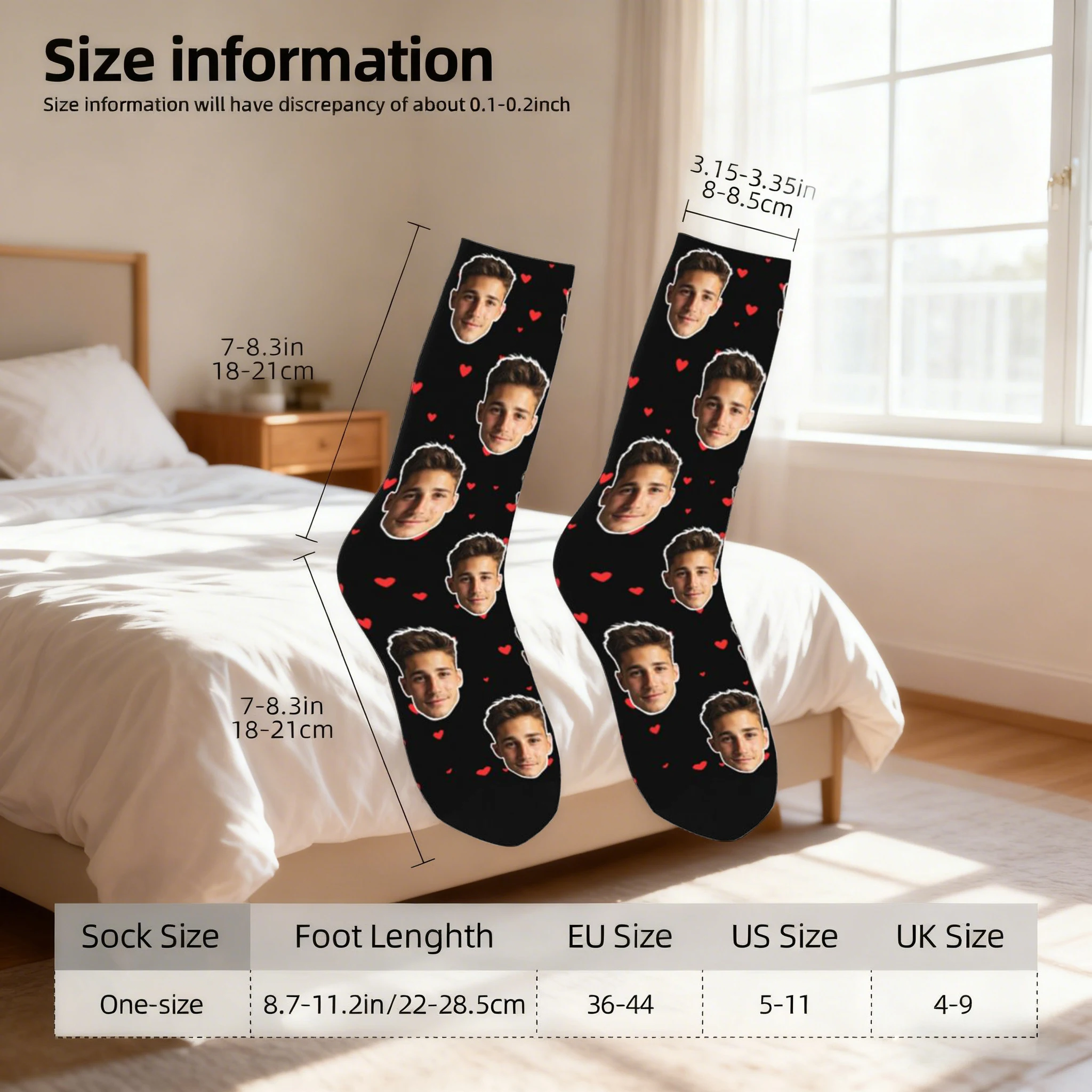 Calcetines personalizados en forma de cara Calcetines personalizados unisex Calcetines con imagen personalizada Calcetines con fotos Calcetines personalizados como regalo
