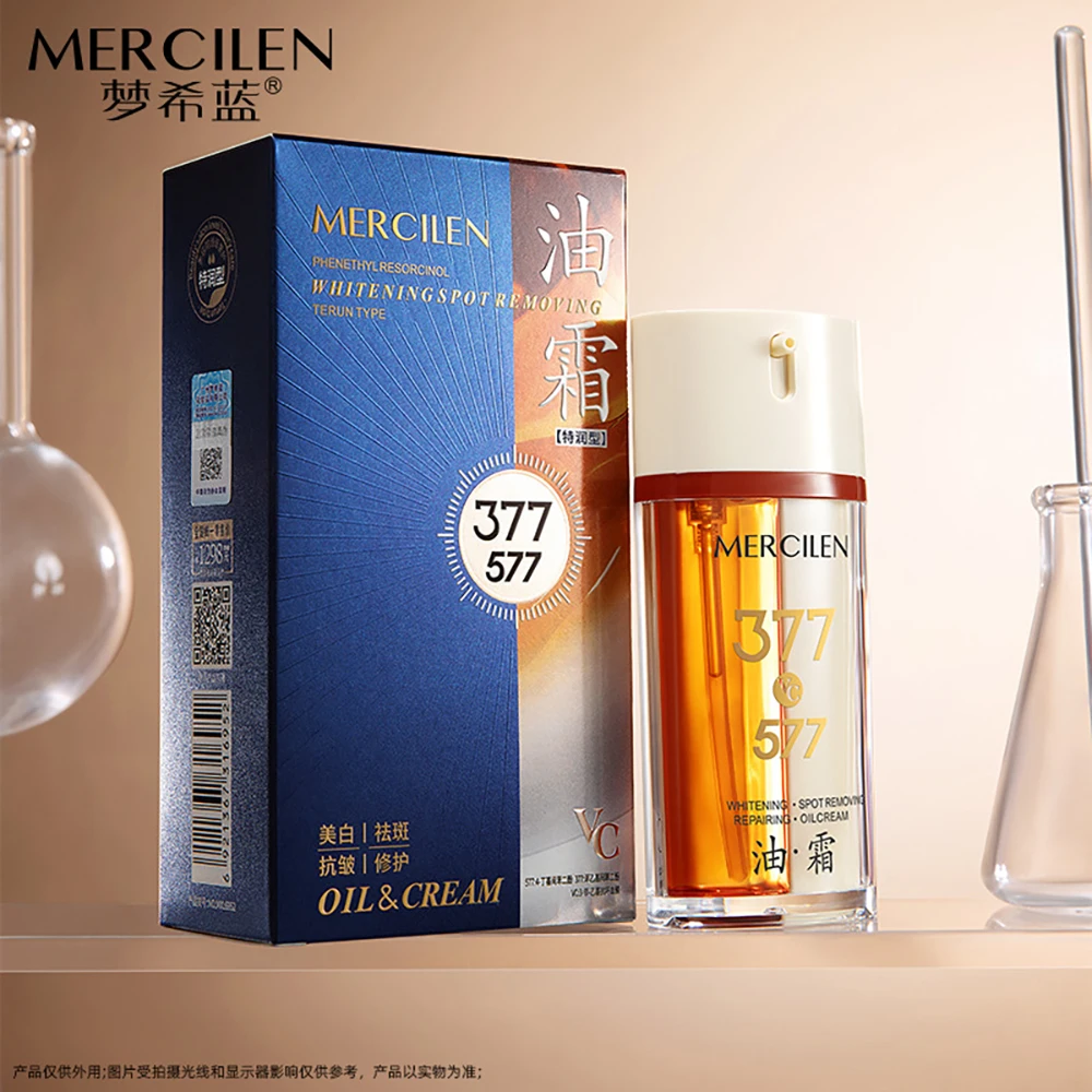 377 Skin Brightening Bubble Essence Oil Face Cream Oil Control Moisturizing Soothing Double Tube Light Oil Cream Korea Skincare