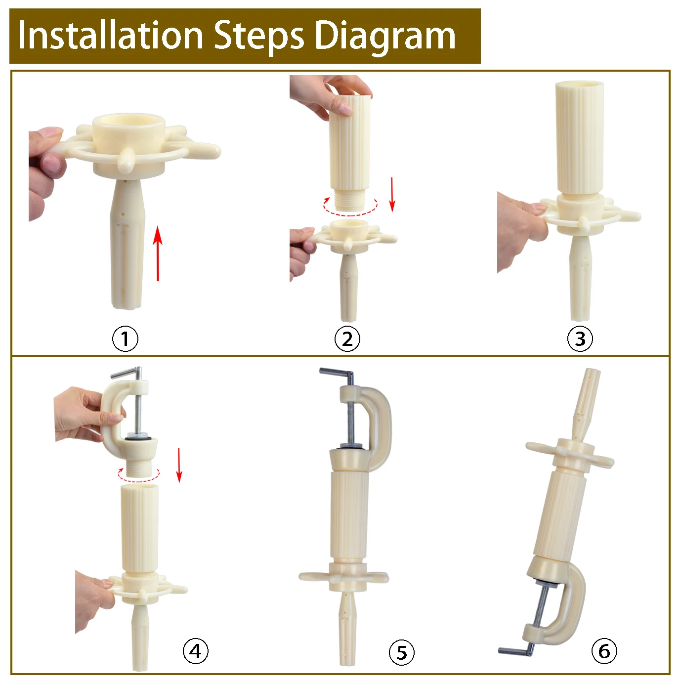 

Adjustable Wig Stand with Clamp-on Base Mannequin Head Stand Lightweight Portable Wig Holder for Hairdressing Practice Training