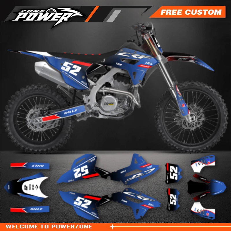 Powerzone Motorcycle Graphic Decal Stickers Kits For Honda CRF250RX 2022-2024 CRF450RX 2021-2024 Number Name Customize 12