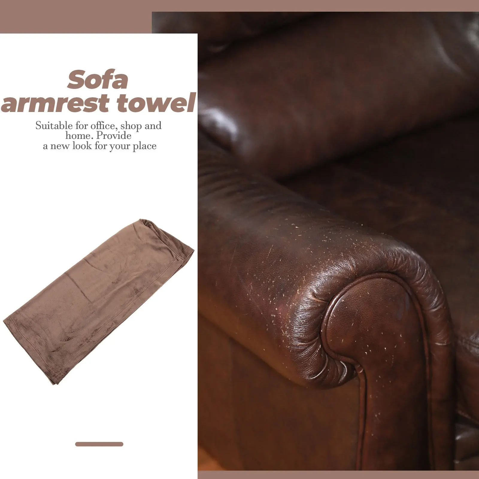 2Pcs Sofa Armrest Cover Universal Elastic Armrest Protector Soft Skin Friendly Polyester Material for Living Room Bedroom Office