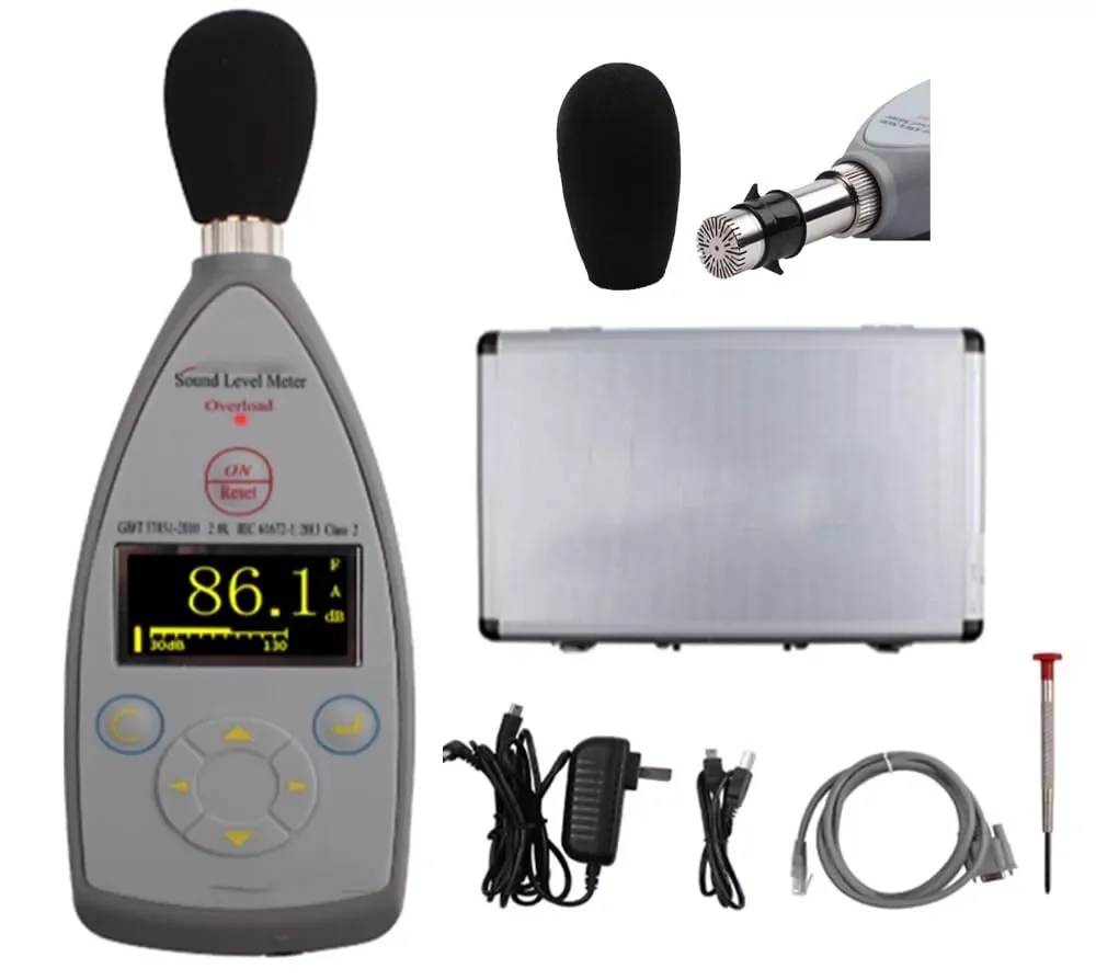 Class 2 Sound Level Meter with Standard IEC 61672-1:2002 Class 2 30dB(A)-130dB(A Outputs AC DC RS232 Integrating Function